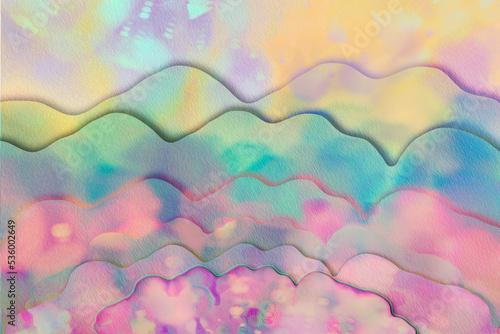 abstract colorful background trendy puffy clouds ink dyed.