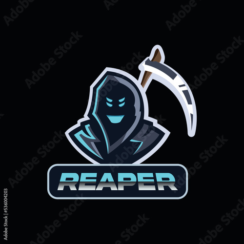 Grim Reaper Gaming e-sports Mascot Logo eps 10 format.