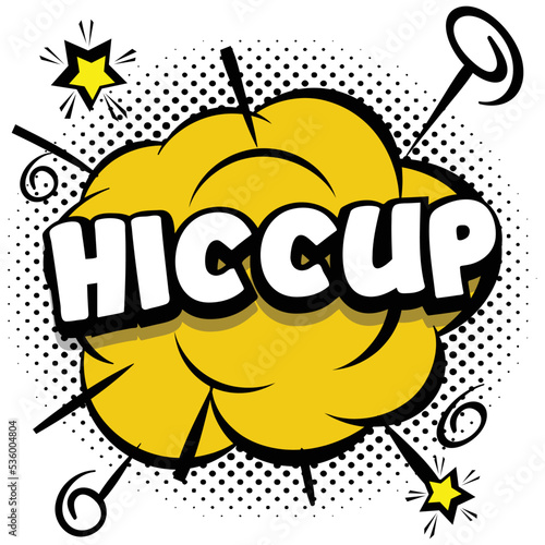 hiccup Comic bright template with speech bubbles on colorful frames photo
