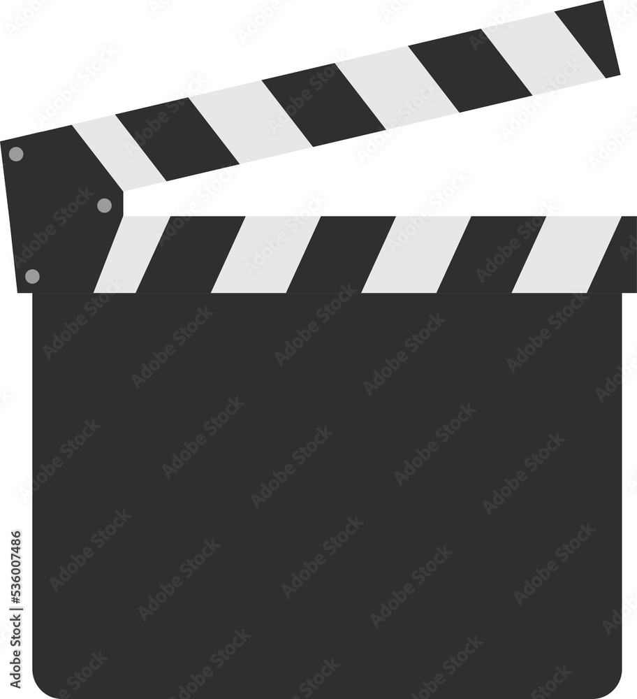 Design template of capperboard, slapstick, filmmaking device. Clapper board icon.