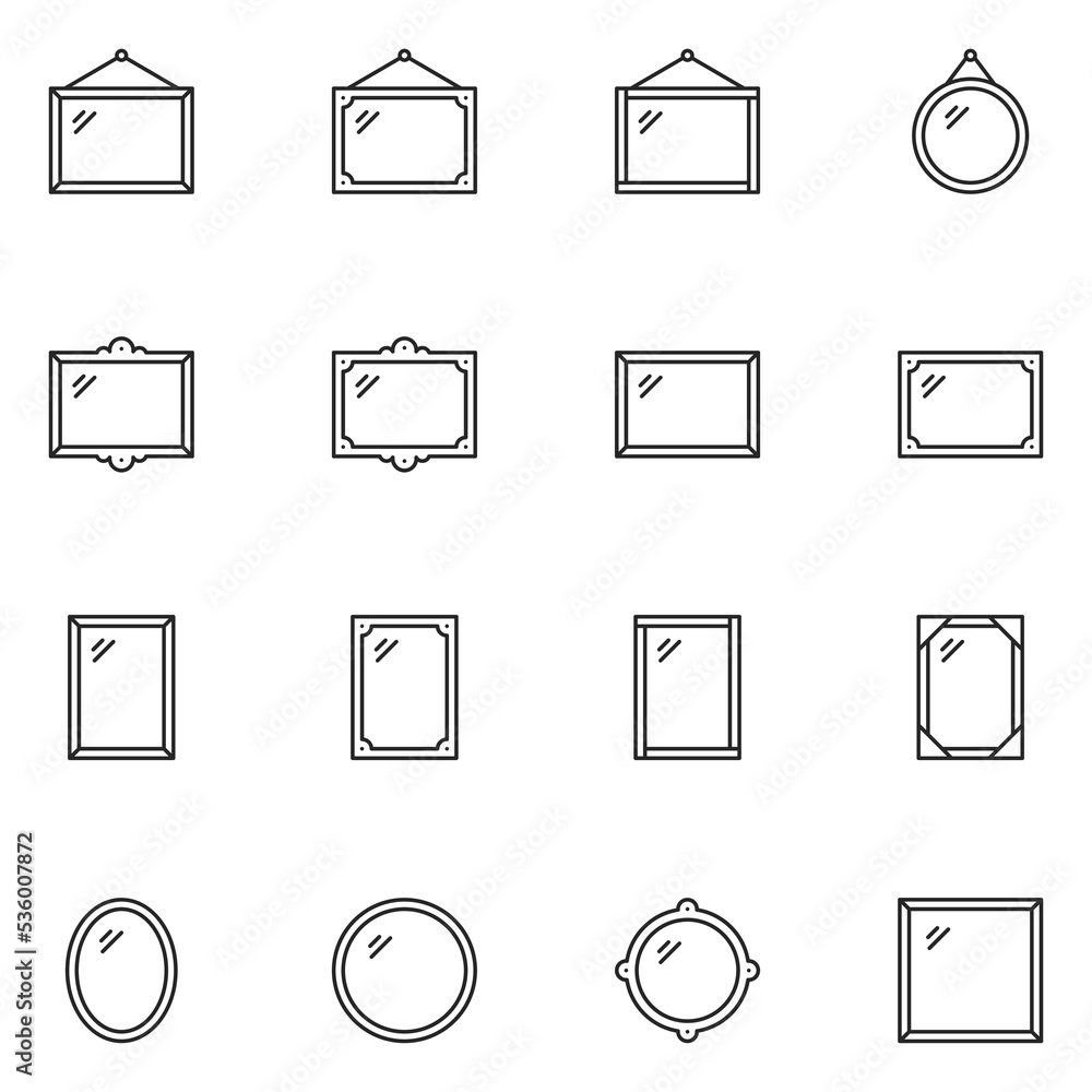 Frame Icon Set Stock-Vektorgrafik | Adobe Stock