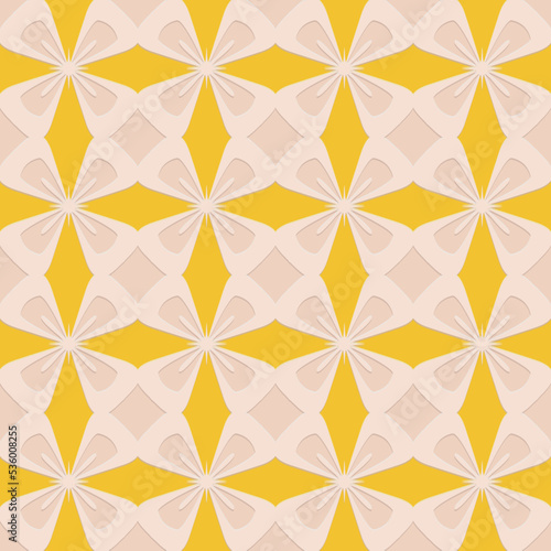Seamless pattern in arabic beige yellow orange background for design, vector illustration © OlgaKorica