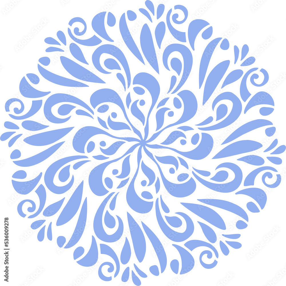 Obraz premium Patel Blue snowflake silhouette isolated image.