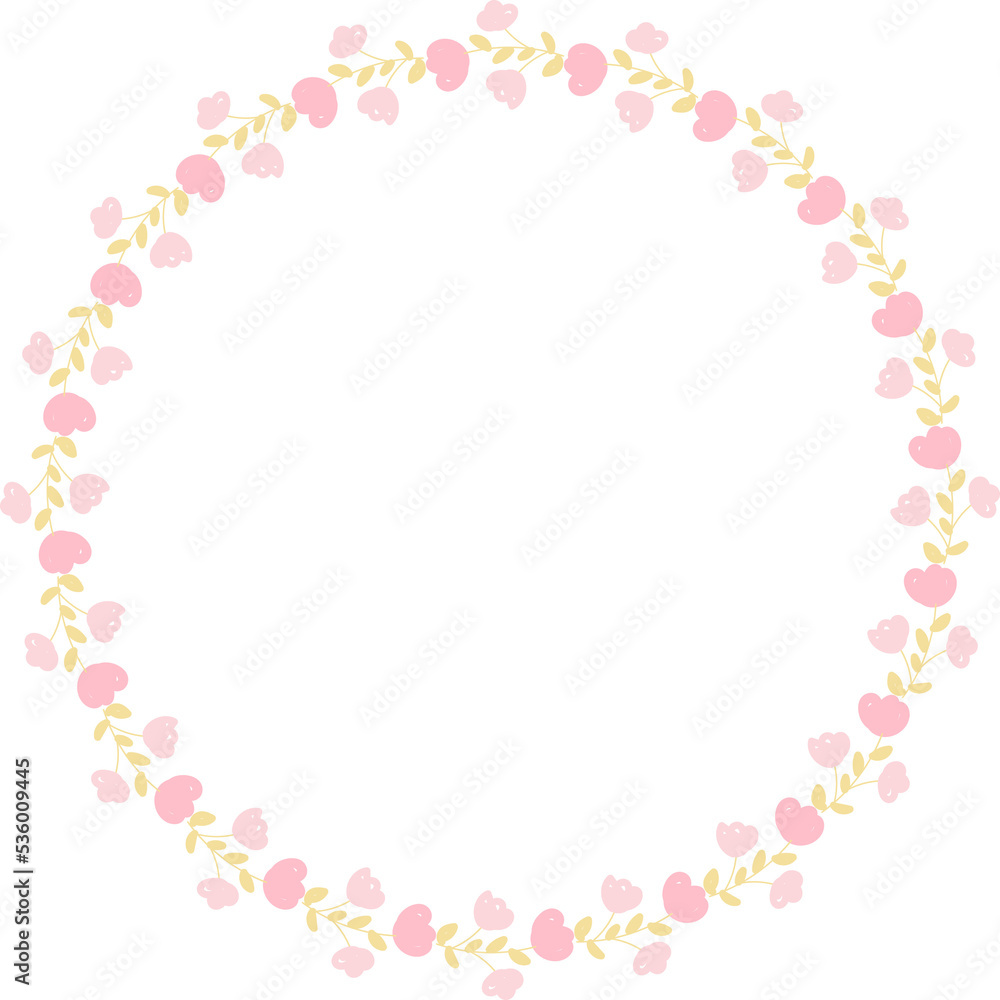 minimal pink and gold cute botanical wreath frame