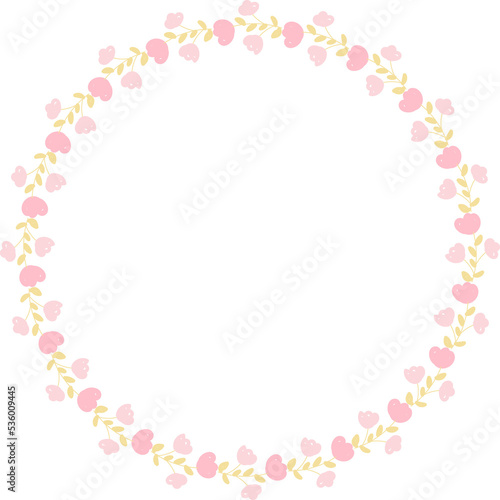 minimal pink and gold cute botanical wreath frame © Unchalee