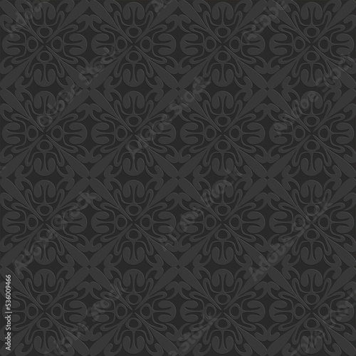 Arabic style seamless pattern, arabesque ornate black monochrome pattern, vector realistic illustration for design