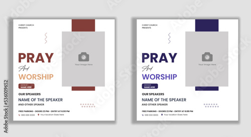 Church and worship conference flyer social media and web banner