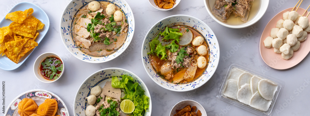 Thai Mixed Noodle Soups and desserts Thai Mixed Noodle Soups and desserts