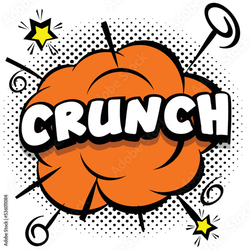 crunch Comic bright template with speech bubbles on colorful frames