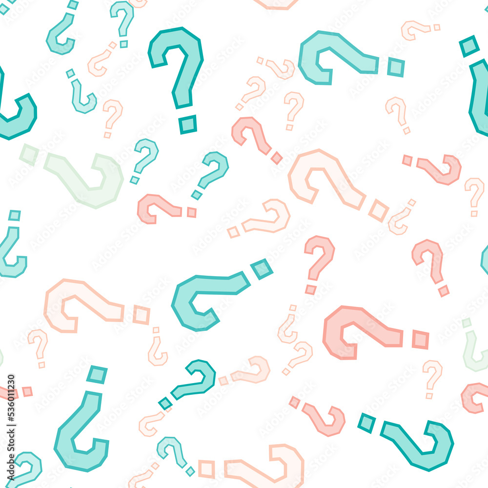Quiz seamless pattern. Question marks, doubt, faq Quiz seamless pattern. Question marks, doubt, faq