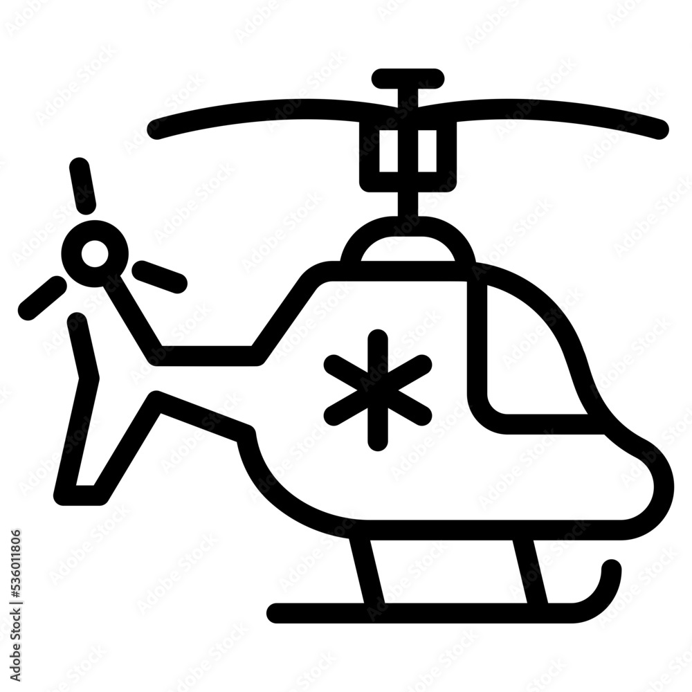 An air ambulance line icon design An air ambulance line icon design