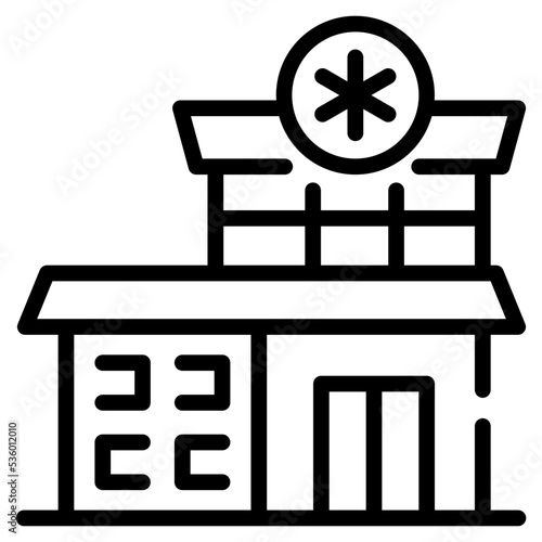 An icon of hospital linear vector