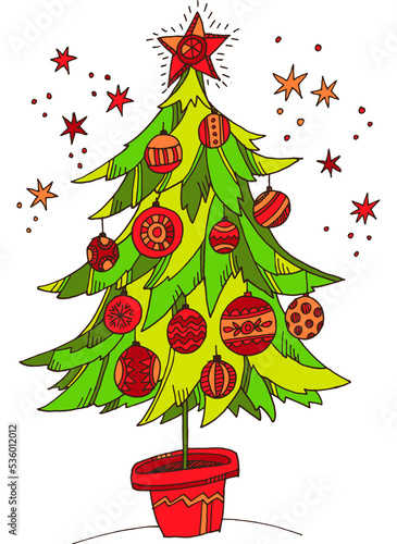 Christmas tree in home pot ...