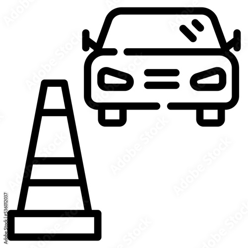 An icon of traffic cone line design 