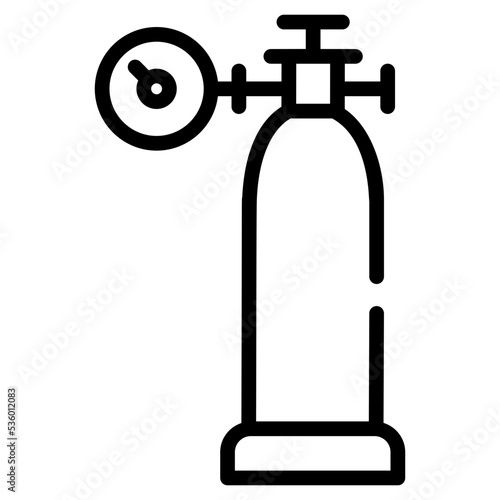 Trendy line vector of gas cylinder
