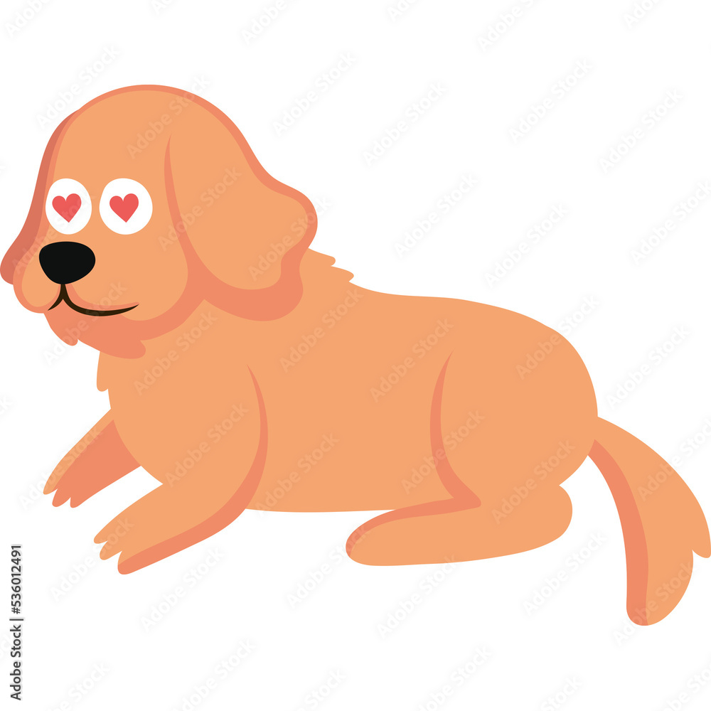 Obraz premium Dog love character cartoon icon png