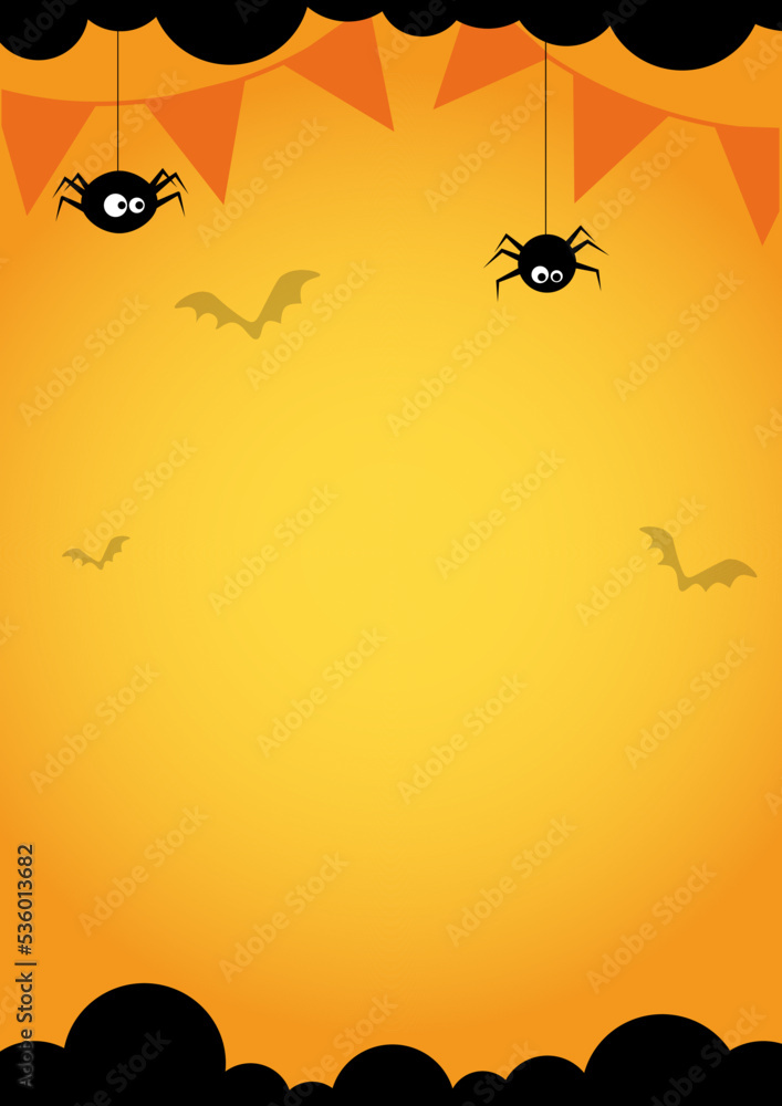 Orange background for a blank poster for Halloween