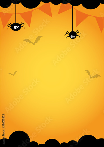 Orange background for a blank poster for Halloween