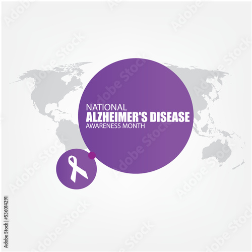 Vector National Alzheimer's Disease Awareness Month. Simple and elegant design