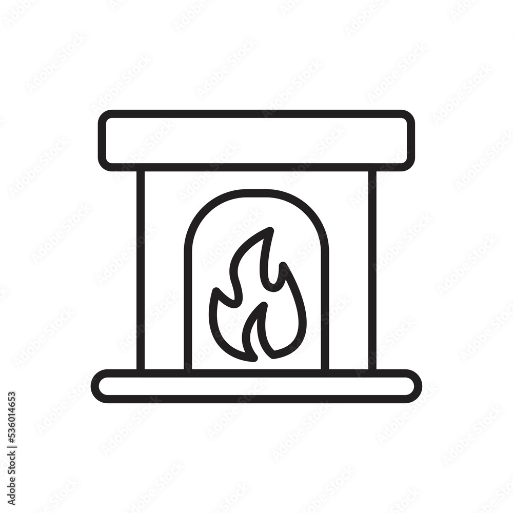 Burning fireplacesymbol. fireplace icon design. isolated on white background. vector illustration Burning fireplacesymbol. fireplace icon design. isolated on white background. vector illustration