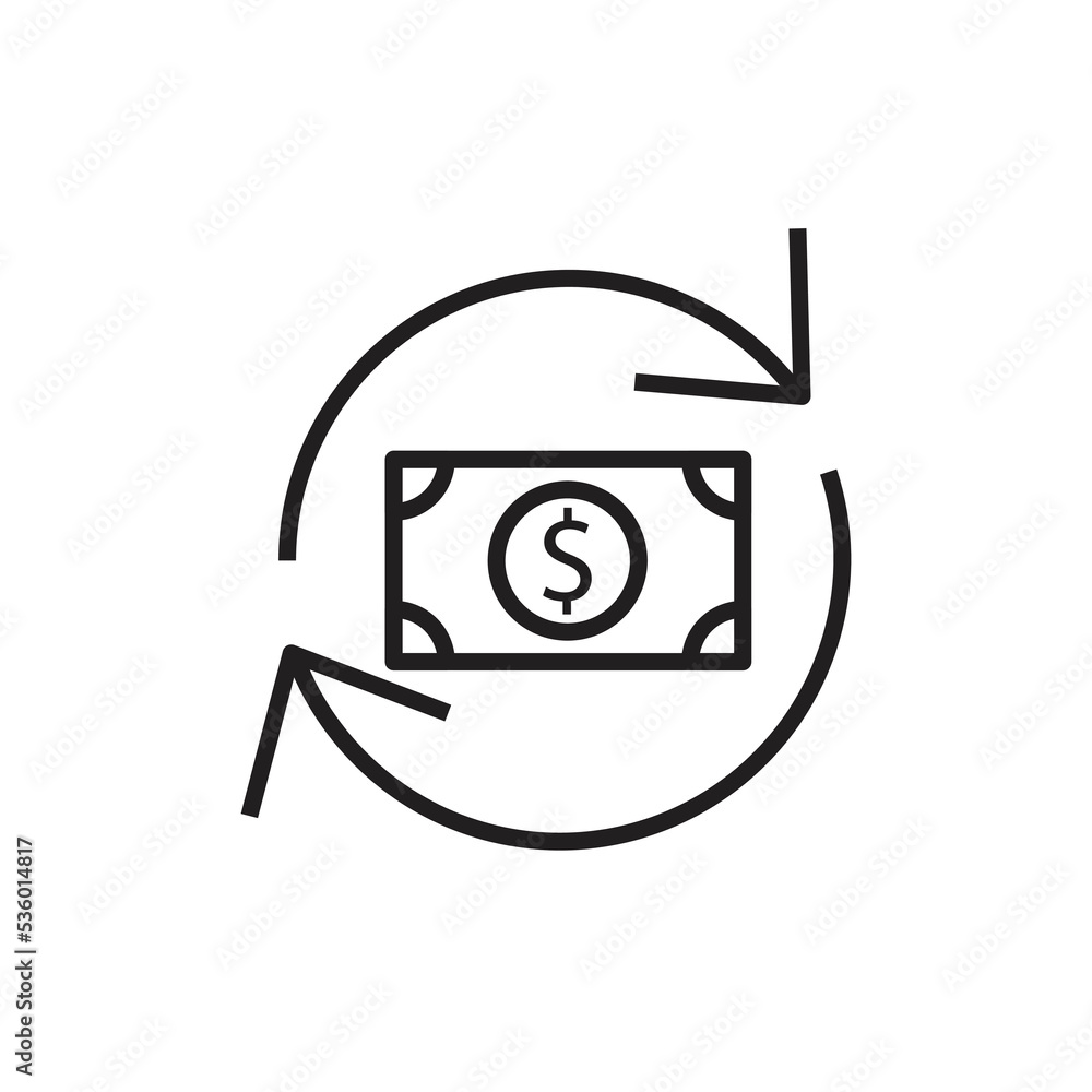 Fototapeta premium Dollar change arrows icon. isolated on white background. vector illustration