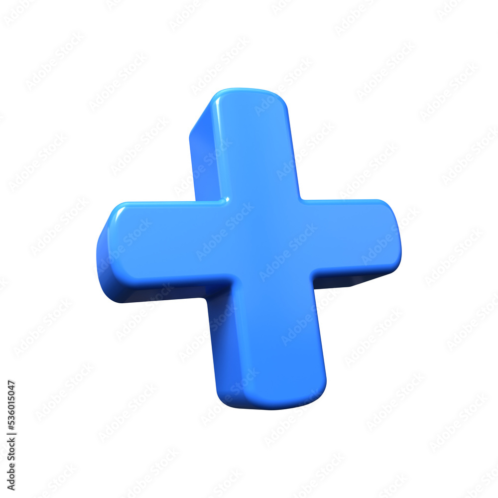Blue plus sign 3d render Blue plus sign 3d render