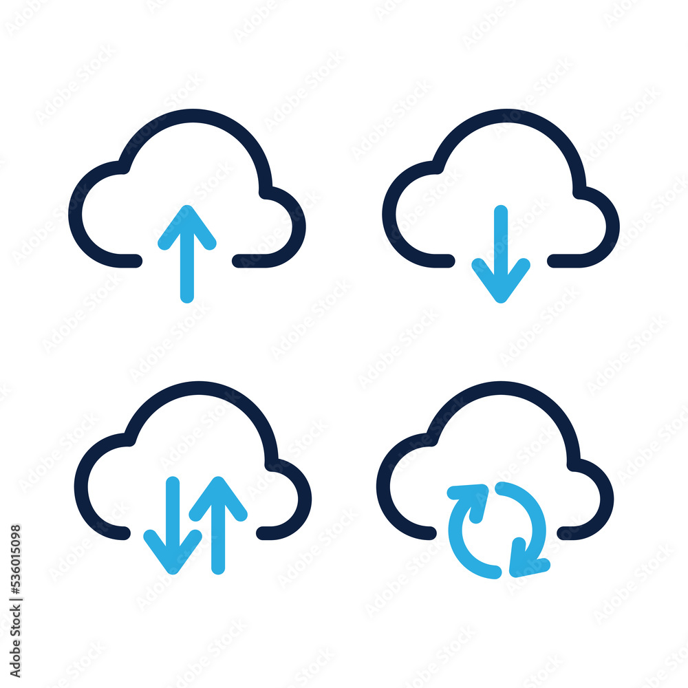 Upload and download cloud arrow vector symbols vector graphic Upload and download cloud arrow vector symbols vector graphic