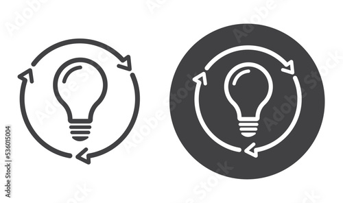 Recycling light bulb, change bulb, vector, icon.