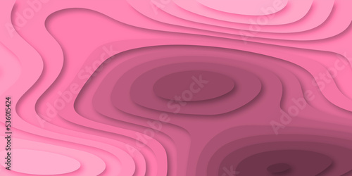 pink papercut multi layers 3D dark gray color texture vector background. Abstract modern geometric shape multi layer 3d papercut luxury background with multi color elements, topography map concept.