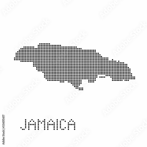 Jamaica map with grunge texture in dot style. Abstract vector illustration of a country map with halftone effect for infographic.