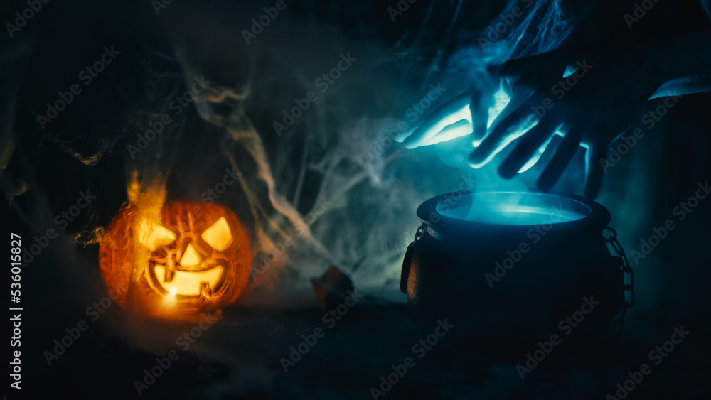 Naklejka premium Black magic for halloween night