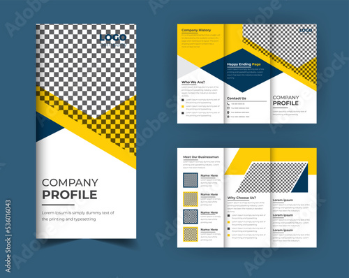Corporate business trifold brochure design template