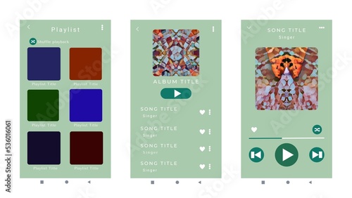 Obraz na plátně Mockup template for music player and display application charts for the most popular songs