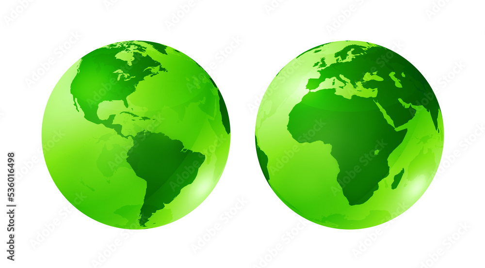 green glossy globes