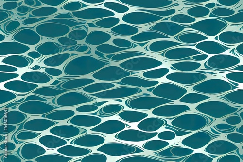 Water surface top view seamless pattern with sunlight glare reflections, caustic ripples and waves. Clear blue water texture. Bright 2d summer time background. photo