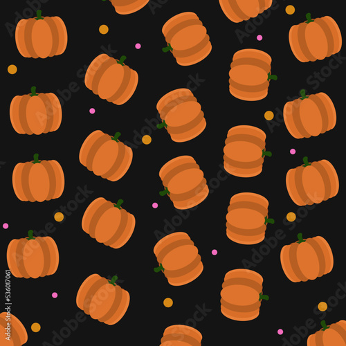 pattern black pumpkin orange halloween holiday in november