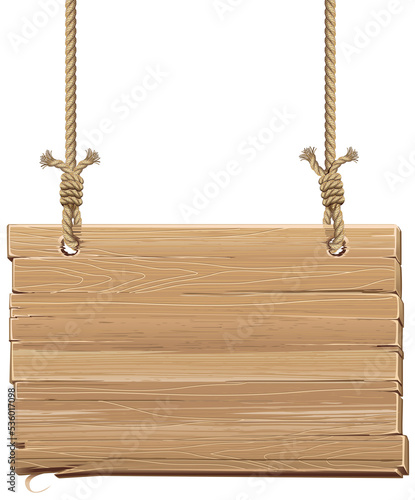 wood sign with rope