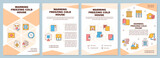 Warming freezing cold house peachy brochure template. Heat. Leaflet design with linear icons. Editable 4 vector layouts for presentation, annual reports. Arial-Black, Myriad Pro-Regular fonts used
