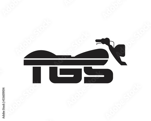 Motorcycle Letter Mark or Monogram or Wordmark Logo Design Vector, TGS logo vector