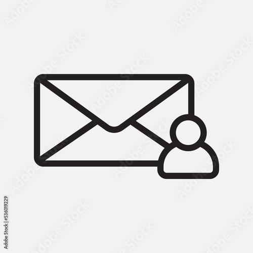 Account email icon in line style about email, use for website mobile app presentation