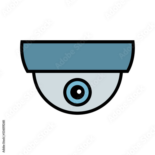 Dome camera icon. CCTV, security ceiling video camera, surveillance. Vector illustration.