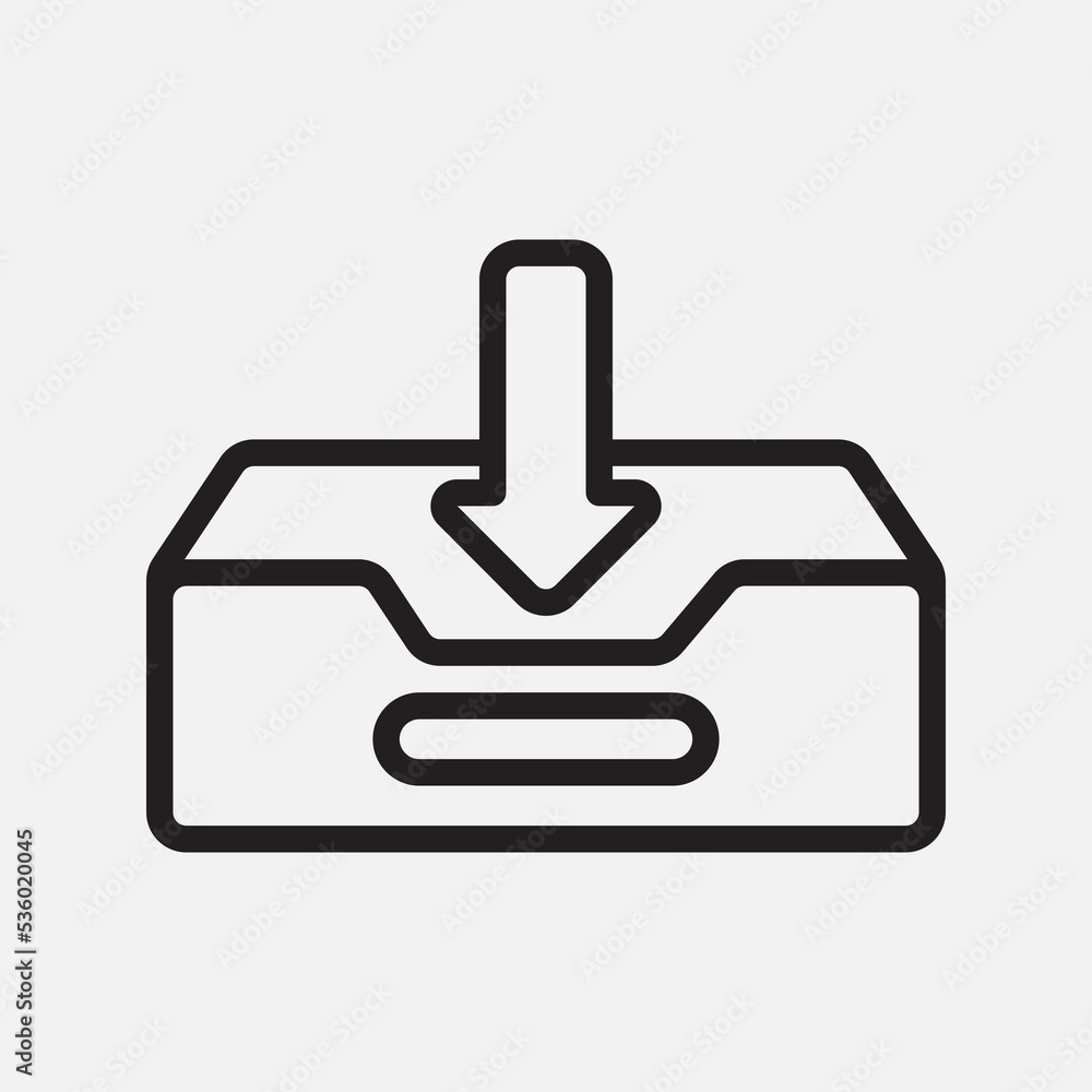 Inbox icon in line style about email, use for website mobile app presentation Inbox icon in line style about email, use for website mobile app presentation