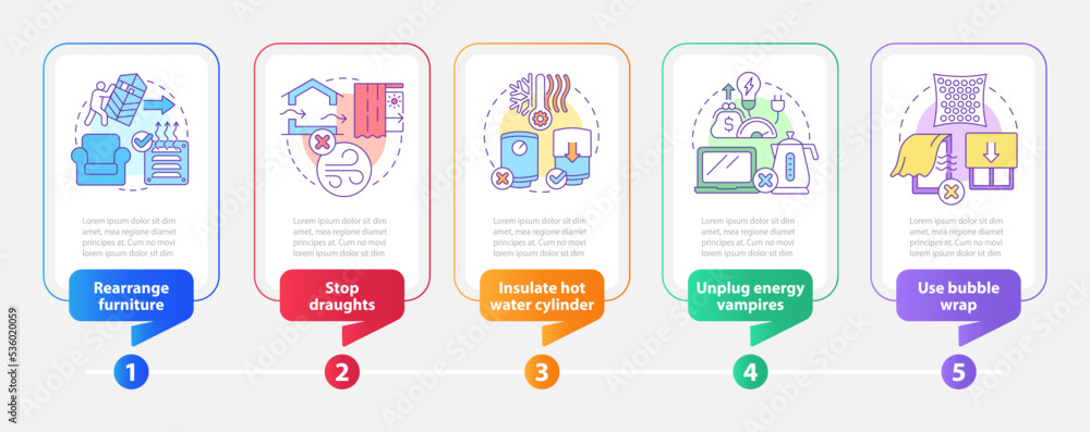 Lowering Heat Costs In Winter Tips Rectangle Infographic Template Data