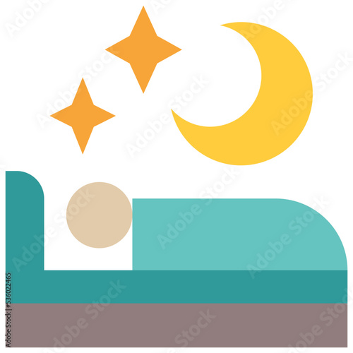 overnight flat icon