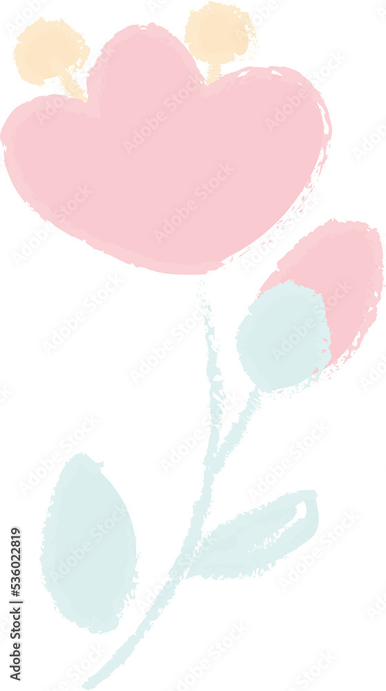 cute hand draw style pastel pink and blue spring tiny little flower and leaf cute hand draw style pastel pink and blue spring tiny little flower and leaf
