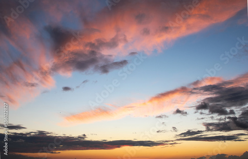Canvas Print sky at sunset pink and dark gray clouds