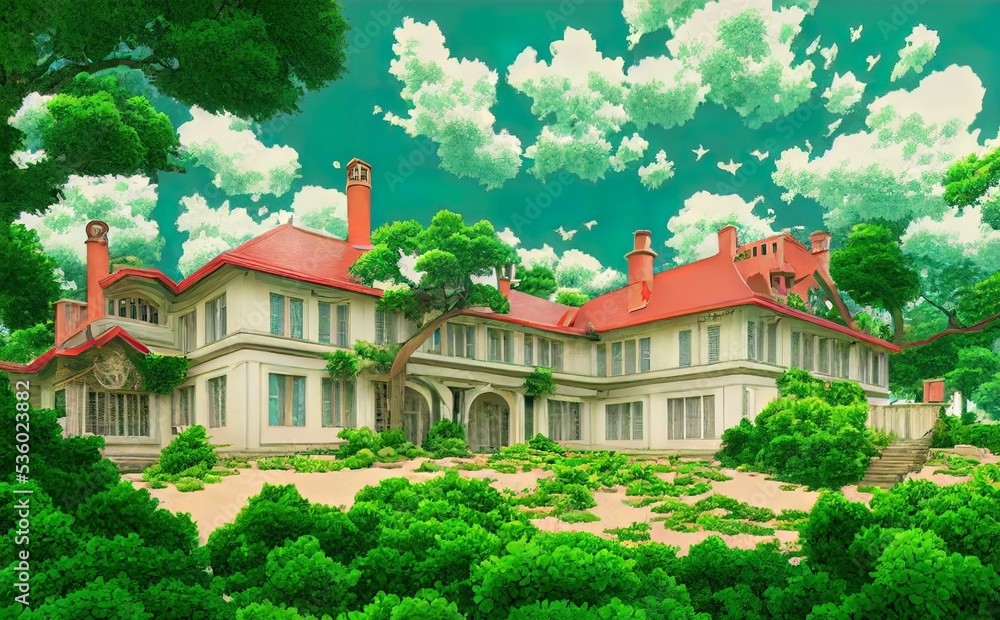 3D Rendering. Villa in the woods illustration 3D Rendering. Villa in the woods illustration