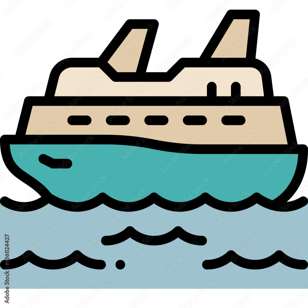 cruise ship filled outline icon cruise ship filled outline icon