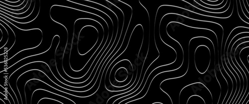 Dark background with black topo, luxury black abstract line art background vector. illustration of topographic contour map, abstract stylized topographic contour elevation in lines and contours.