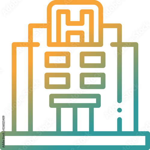 hotel gradient line icon
